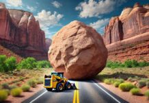 Locals Scoff at $5 Million Road Repair Estimate, Offer to Fix it With Baling Wire and a Skid Steer for $50 Johnson Canyon Rock Fall