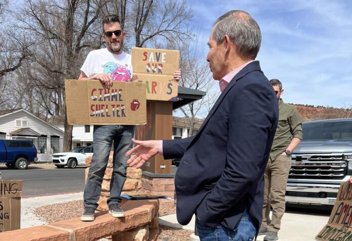 John Curtis kinda speaks to constituents in Kanab Utah.