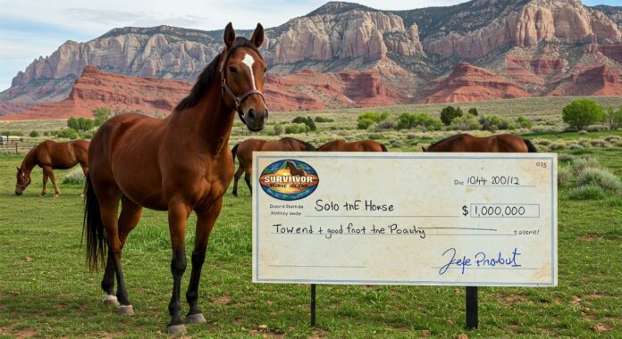 Solo the horse, winner of Survivor: Horse Island