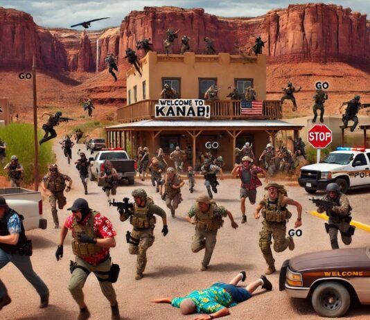 Kanab’s Mock Manhunt Confuses Tourists, Delights Deputies, Traumatizes One Retired Snowbird from Omaha